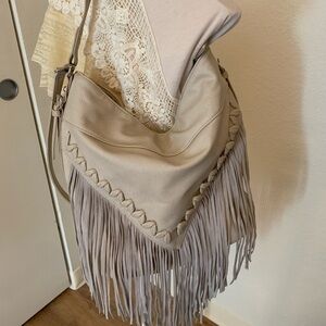 Winter White Fringe Purse